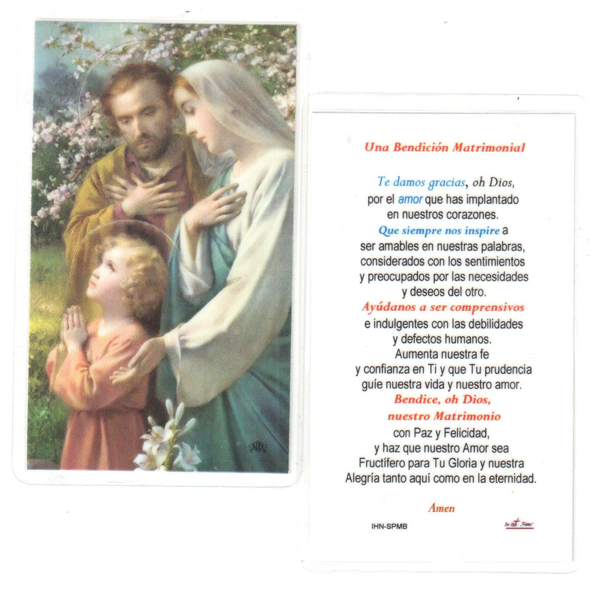 Una Bendición Matrimonial Estampa laminada