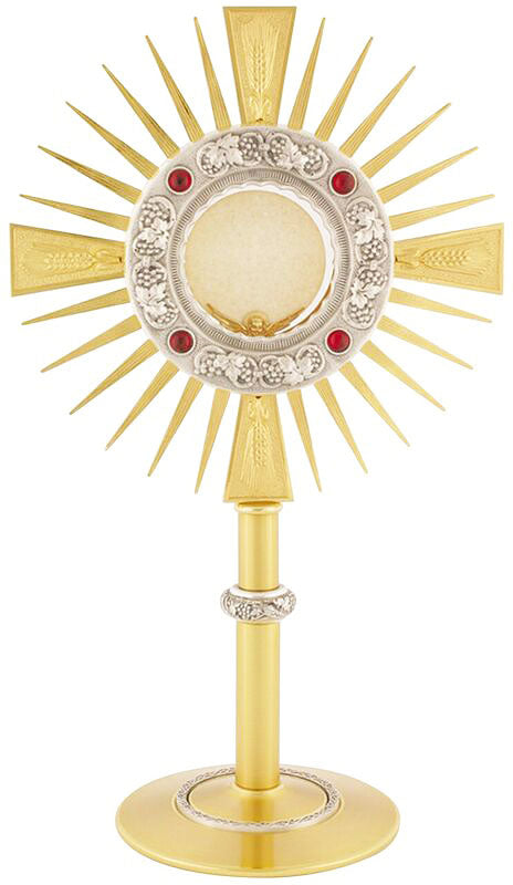 Monstrance with Ruby Red Stones  K705-