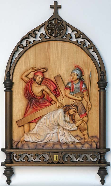 14 Wood Gothic Style Stations of the Cross K789