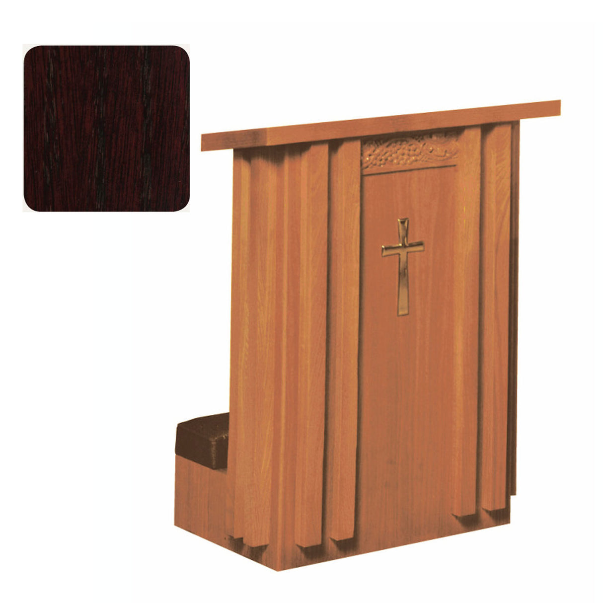 Mahogany Finish Solid Front Prie Dieu with Shelf in 2 widths 2010