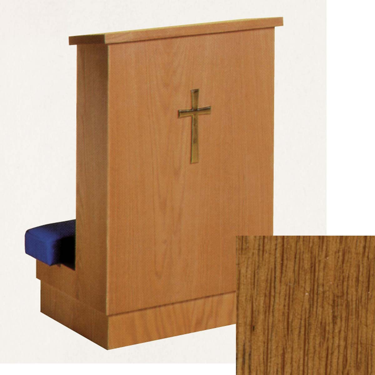 Solid Front Kneeler (Prie Dieu) with Shelf - Fruitwood 8011