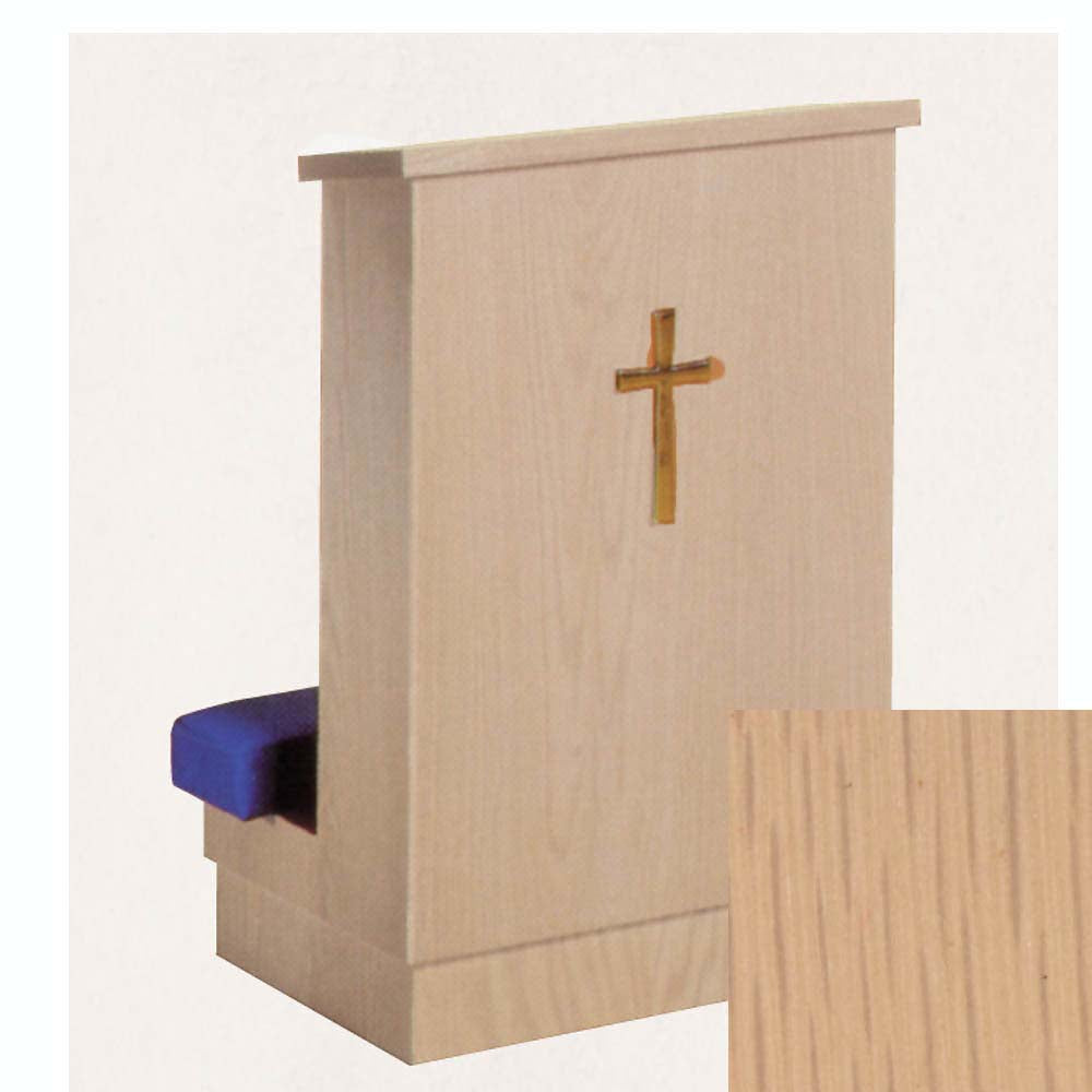 Solid Front Kneeler (Prie Dieu) with Shelf Limed Oak 8011