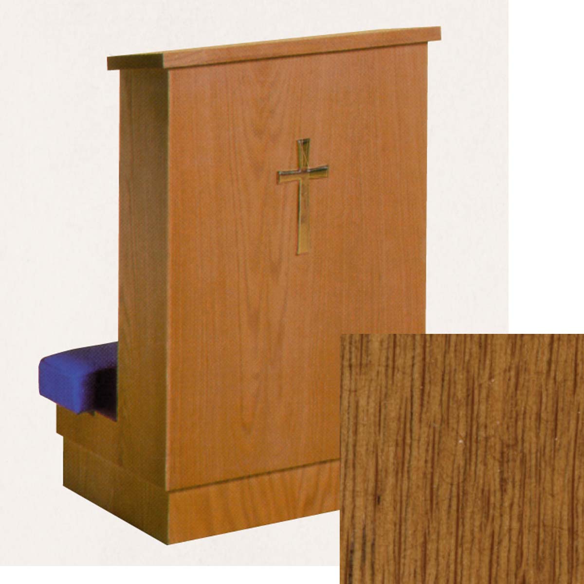 Solid Front Kneeler (Prie Dieu) with Shelf - Rosewood 8011
