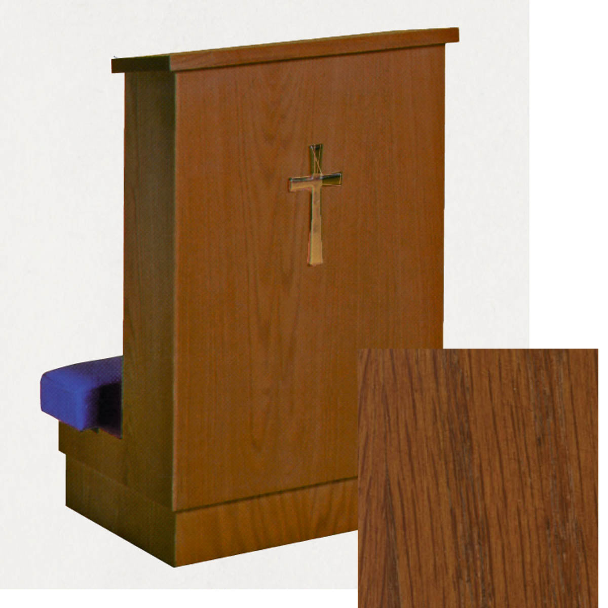 Solid Front Kneeler (Prie Dieu) with Shelf - Sienna 8011
